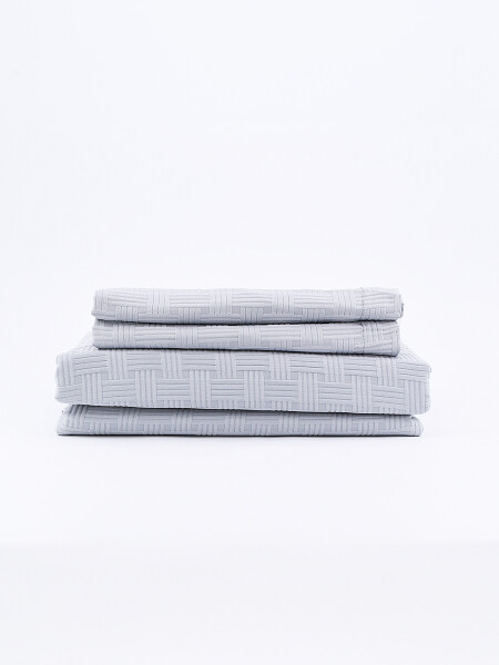 FUNDA ACOLCHADO SET 3 PCS GRIS