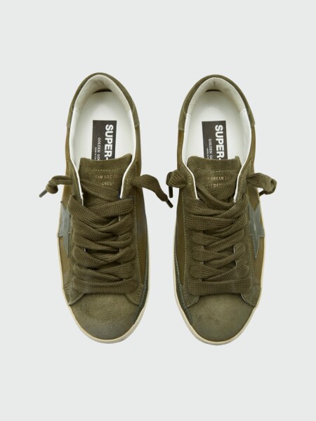 GOLDEN GOOSE - Zapatillas SUPER STAR SUEDE UPPER LEATHER STAR AND HEEL Alta Automática