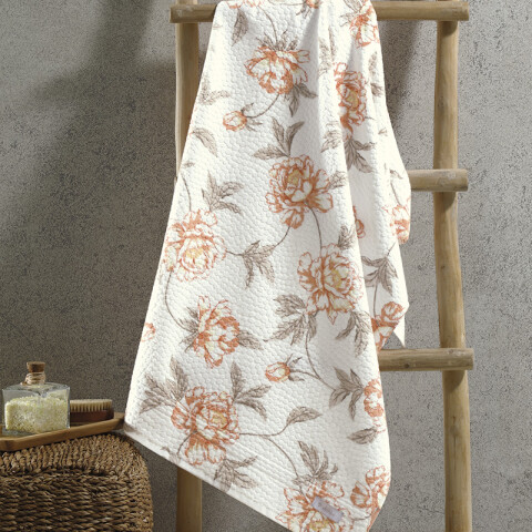 Toalla Mano Estampada Perola Dohler 100% Algodón 50 x 80 cm Flores Coral