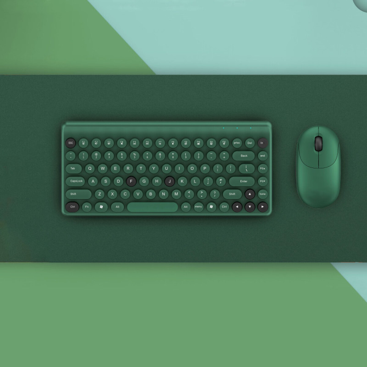 Teclado Y Mouse Inalámbricos 2.4g - Verde Inglés Y Negro 