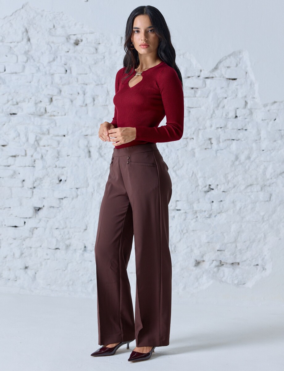 Pantalon Relaxed & Wide Leg - Marron 