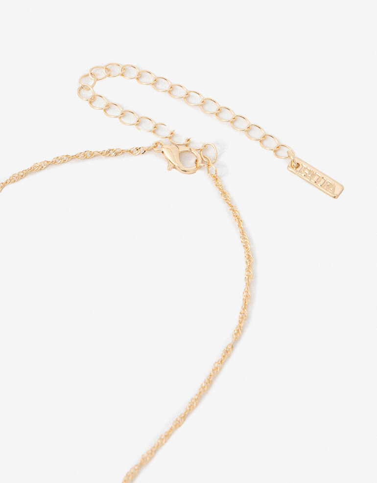 Cadena Corta con Dije Metal Collar Con Dije Corazón Metal - Dorado