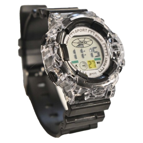 Reloj Deportivo de Pulsera Waterproof Pantalla Luz p/ Mujer Negro