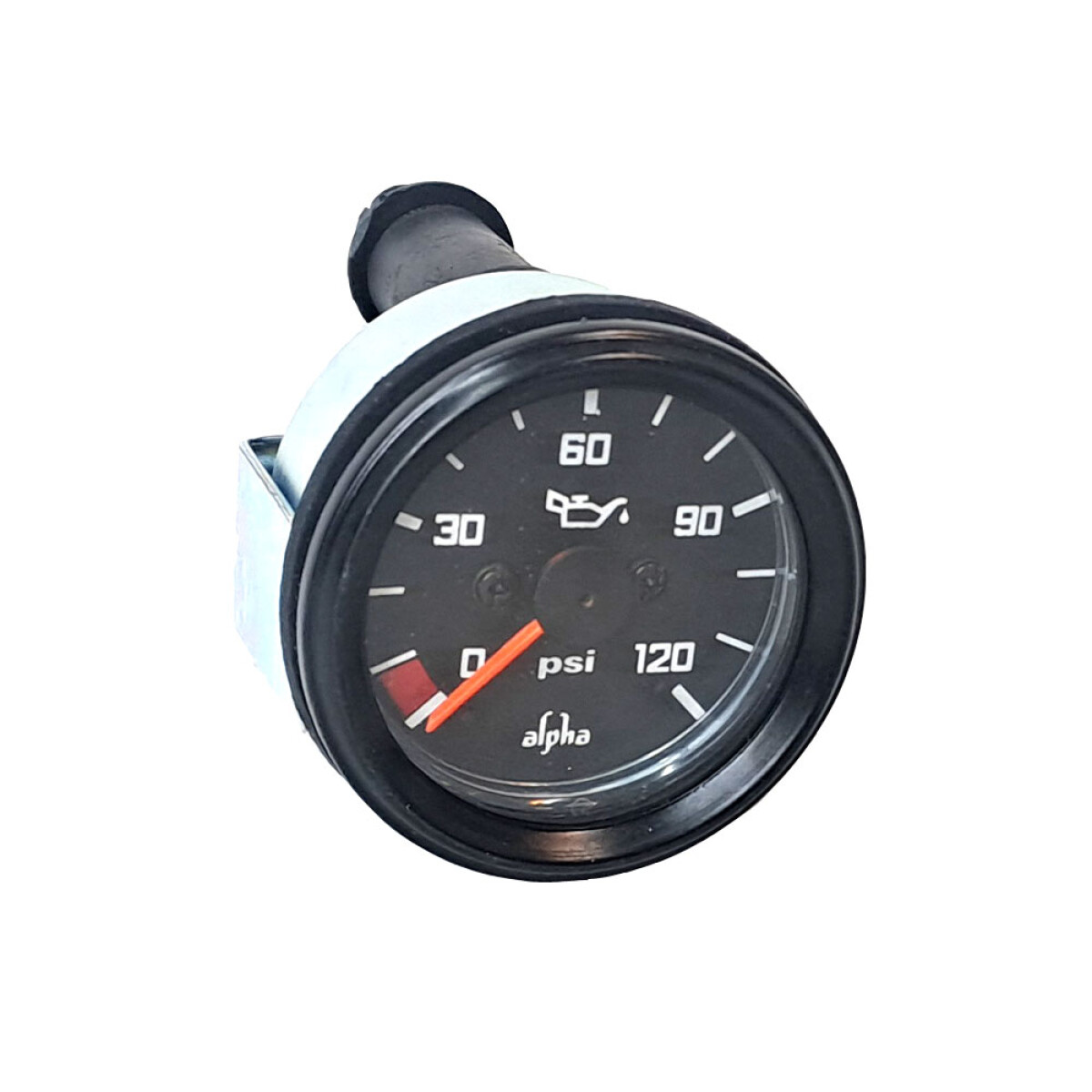 INSTRUMENTO RELOJ MEDIDOR - PRESION ACEITE 120PSI 52MM MECANICO NEGRO ALPHA 