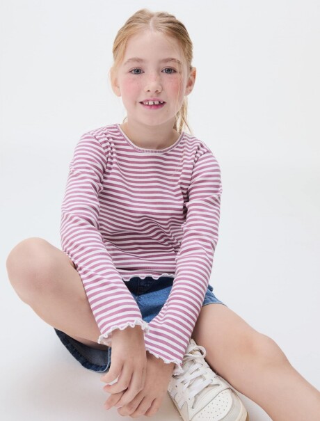 BLUSA INFANTIL MANGA LARGA ESTAMPADA ROSA