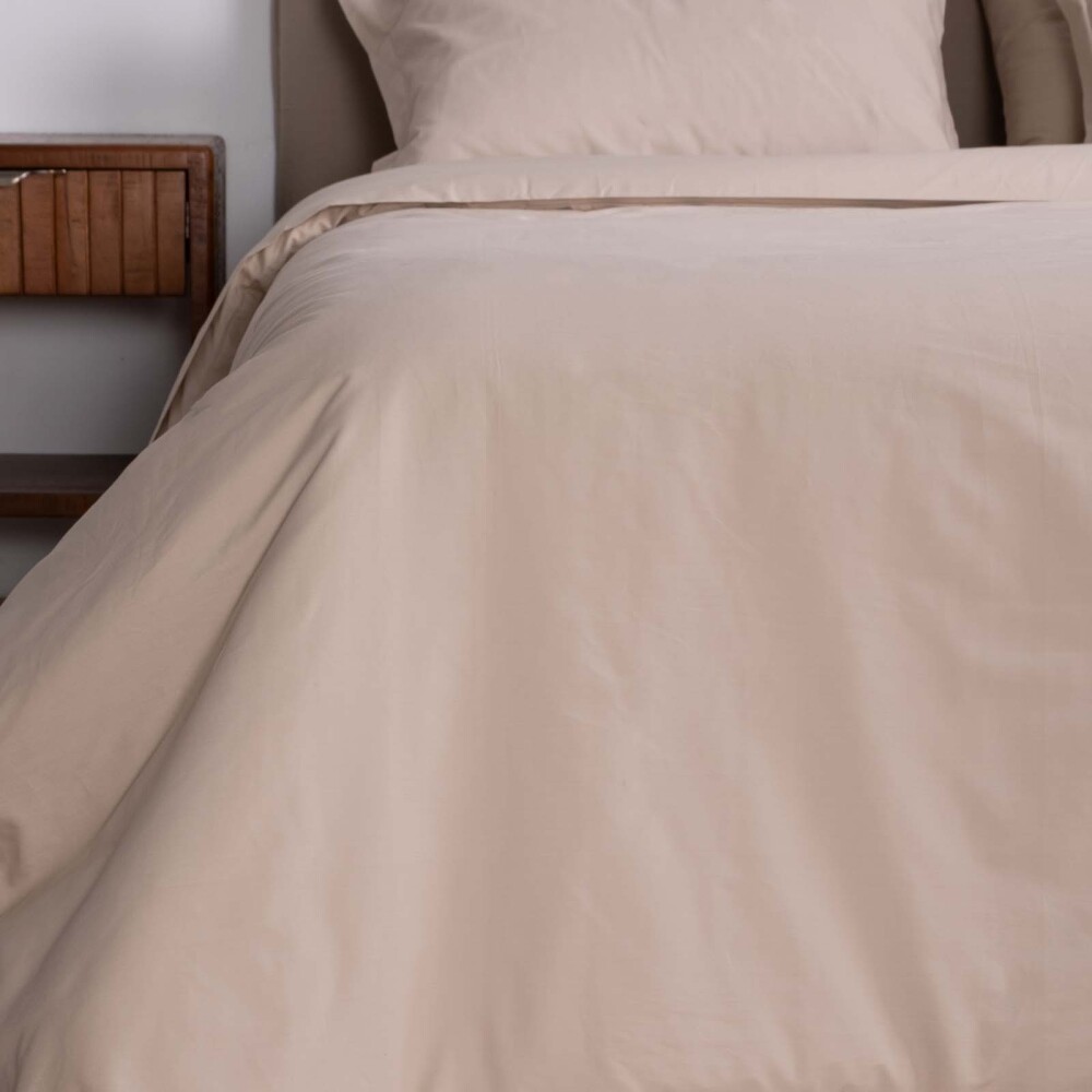 SET FUNDA NÓRDICA 2 PLAZAS ALGODON MARRON COTTON BASIC 180H TOSTADO