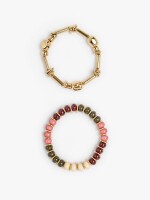 Set De Pulseras Elásticas Con Cuentas multicolor