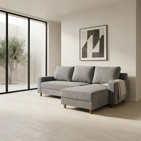 Rinconera Lucci - Tela Microfibra - Chaise derecho Berlin 06 (Grafito)