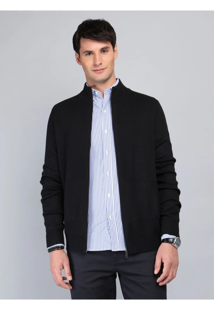 Campera tejida con cierre Arrow - NEGRO 