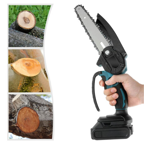 Mini Motosierra Inalámbrica Portable Recargable + 2 Baterías Negro