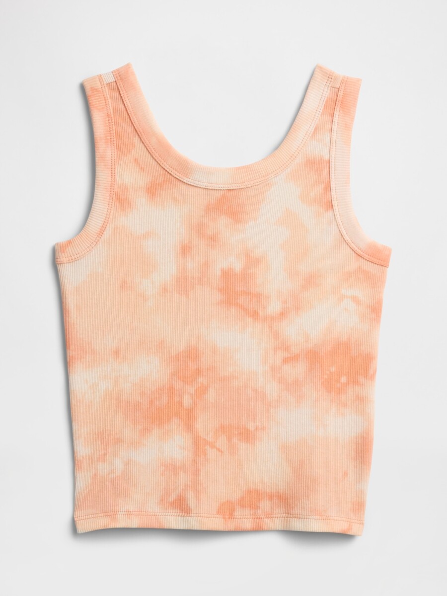 Musculosa Rib Niña - Orange Tie Dye 