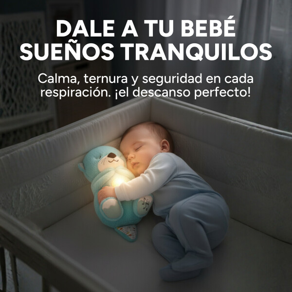 Peluche Nutria Bebé Respira Y Relaja Dormir Niño Tendencia Variante Color Celeste