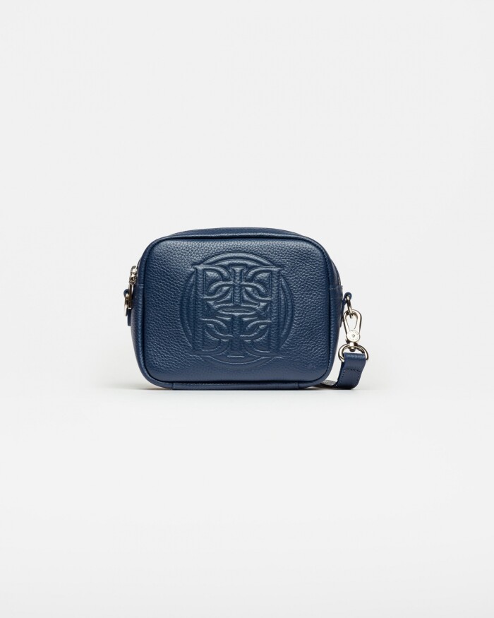 Bandolera Eterial en cuero graneado Marine Blue