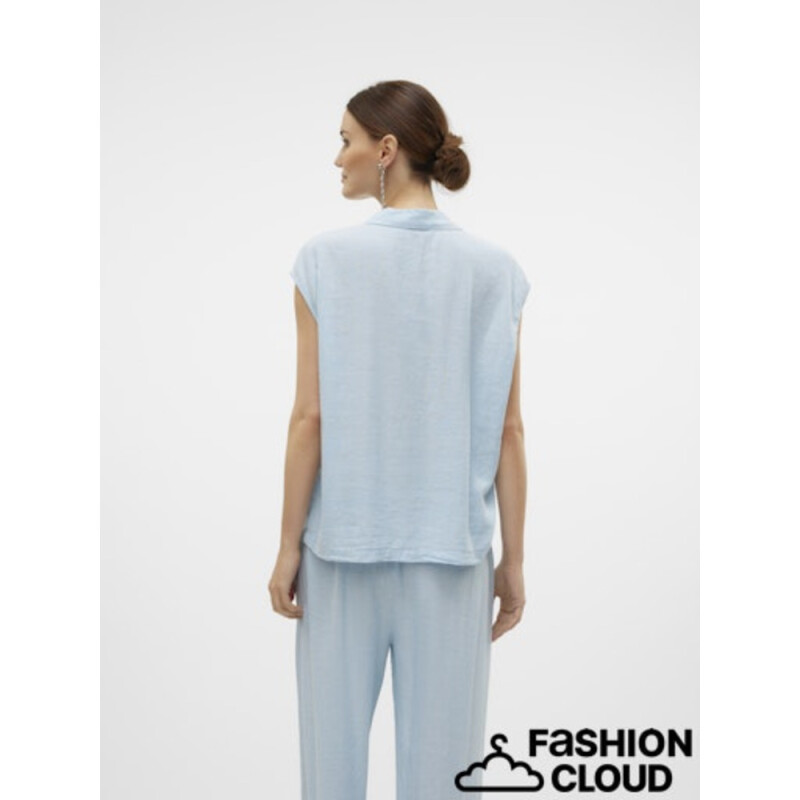 VMLINN SS SHIRT WVN Airy Blue-Aop Beate Stripe