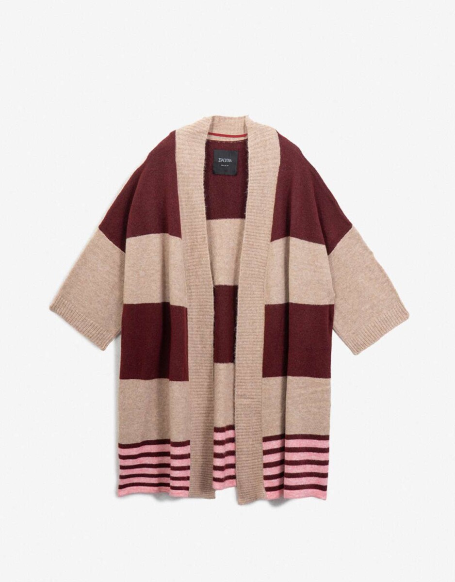 Poncho Tejido Rayado - Combinacion Multicolor 