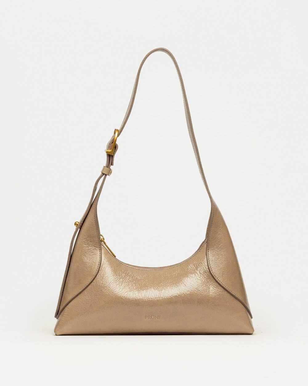 Cartera al hombro Windsor en cuero arrugado Taupe