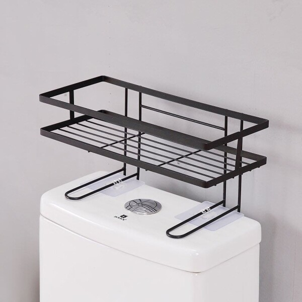 Estante organizador de pared para baño Negro