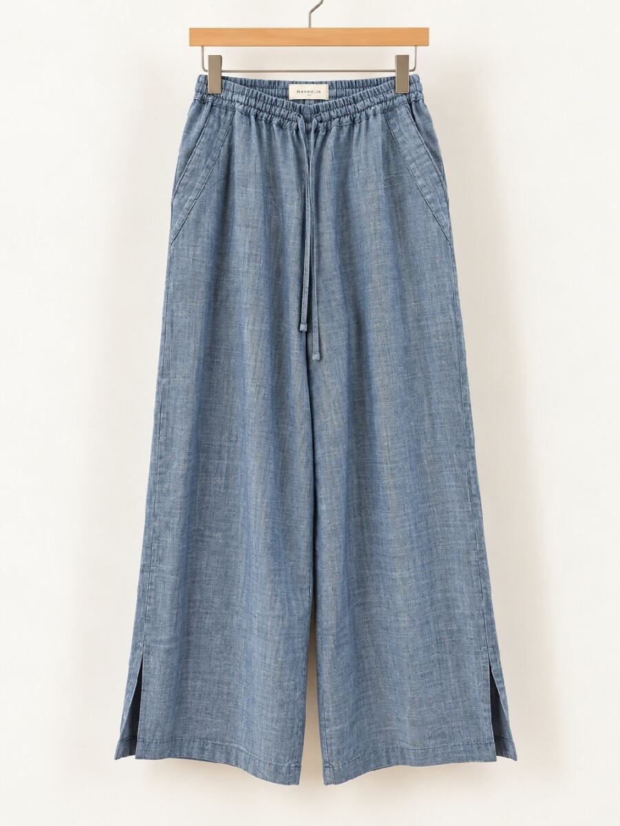 Pantalón Tulum - Lino Azul Melange 