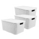 Set x3 Caja ratán 20 lts BLANCO