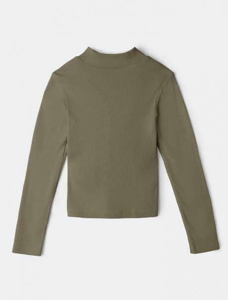 POLERA INFANTIL DE TELA ACANALADA VERDE