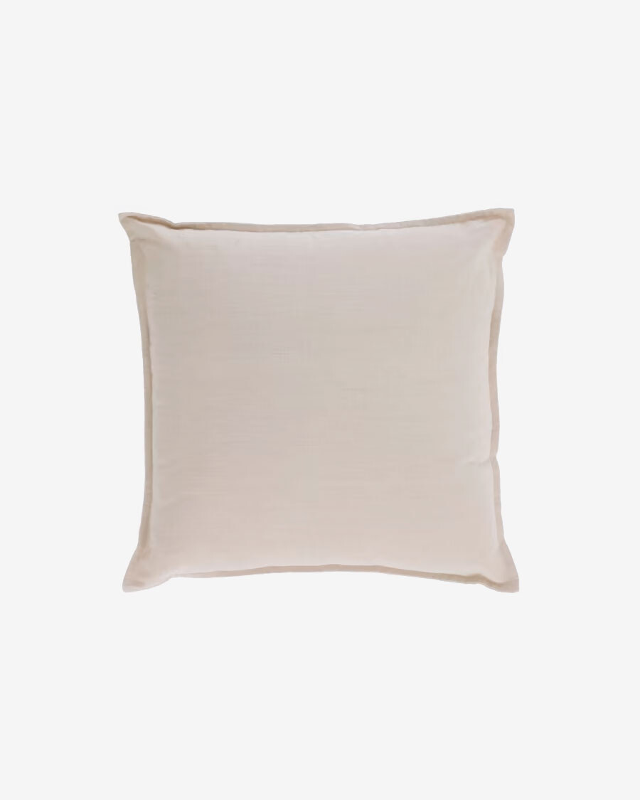 Almohadón Achebe 100% algodón y lino beige 45 x 45 cm