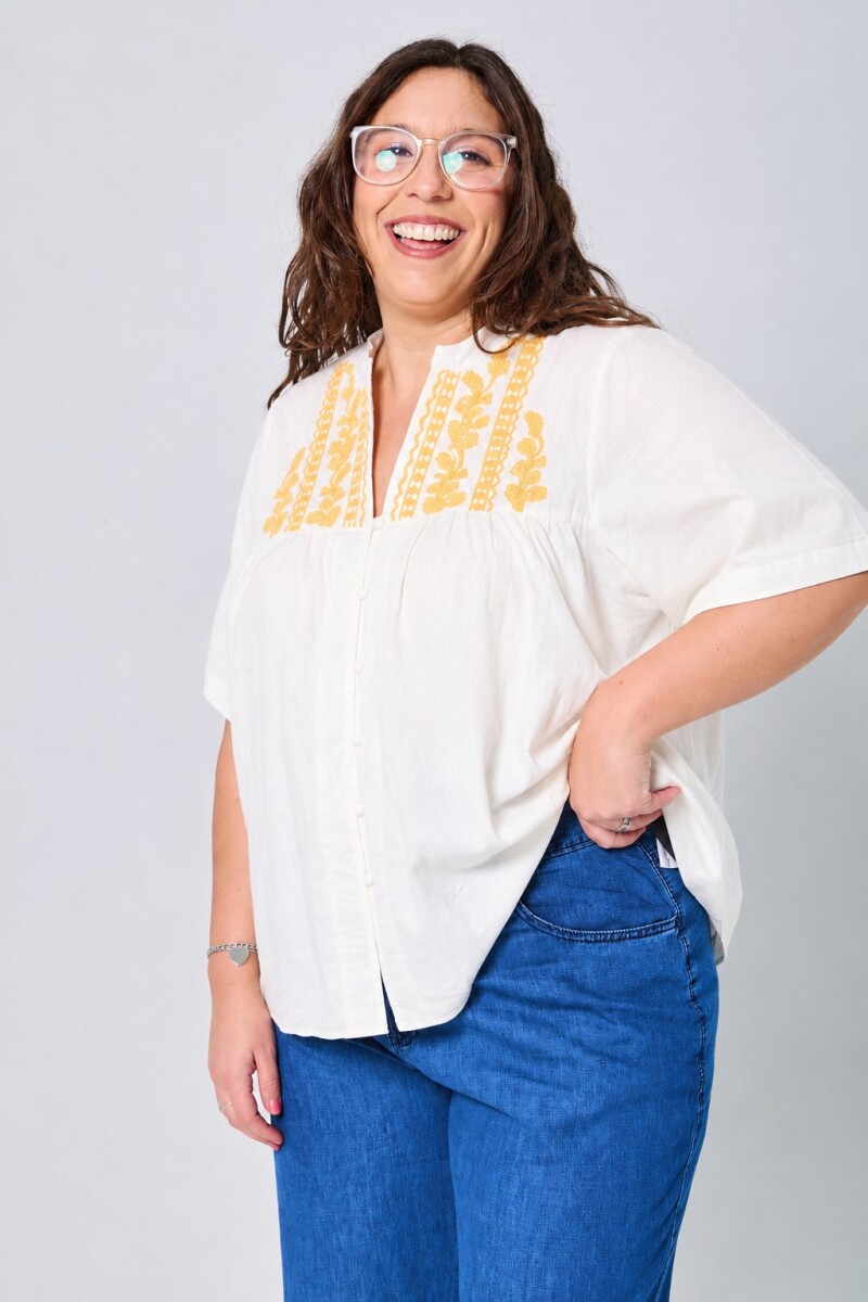 Blusa Yanina - Blanco/Amarillo 