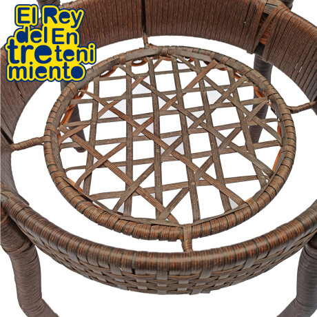 Juego de Jardin Mesa + 4 Sillas Simil Rattan Exterior Marron