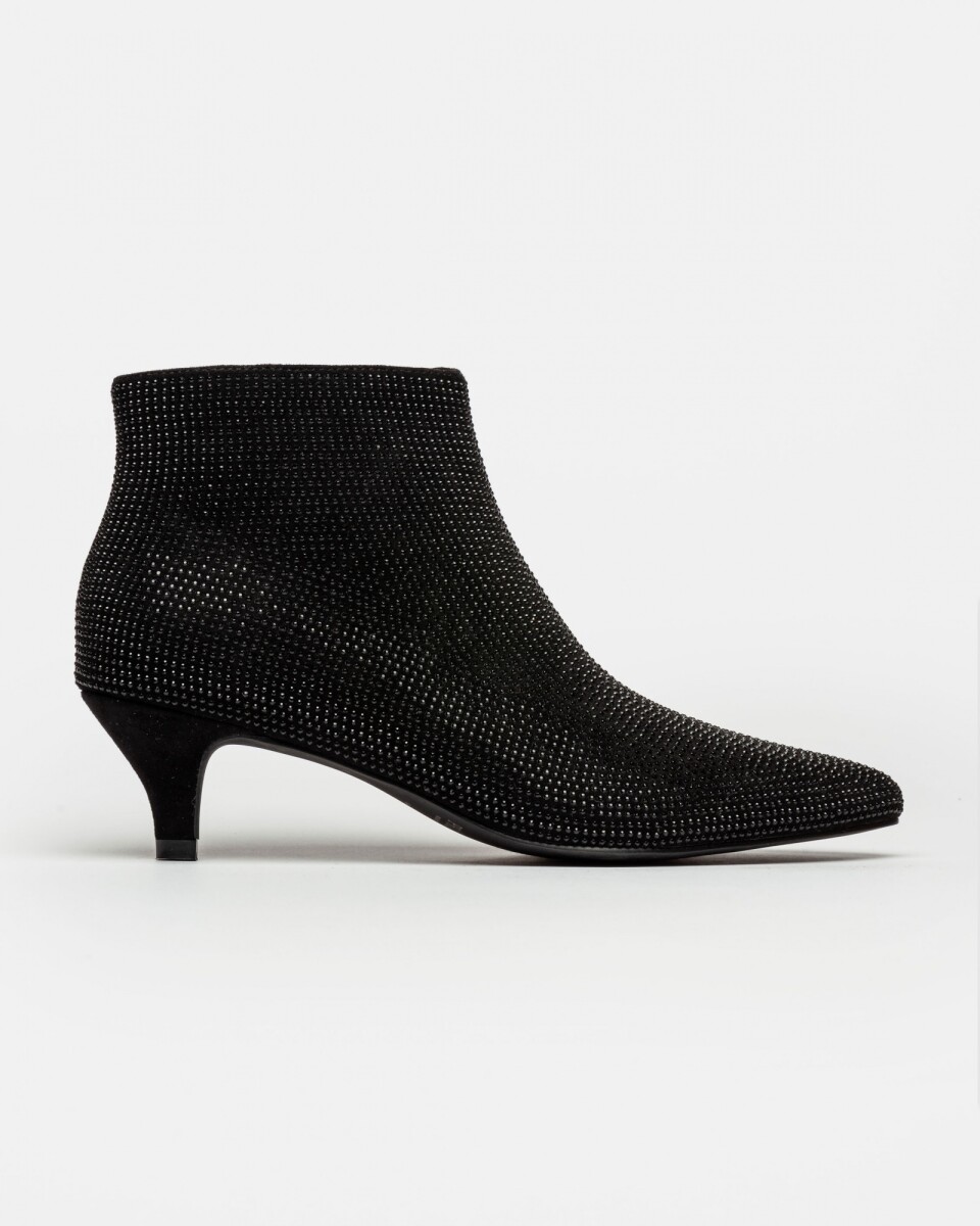 Bota Caña Baja Bright En Sintético - Negro 
