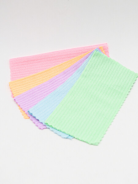 PAÑO MICROFIBRA SET x 5 MULTICOLOR