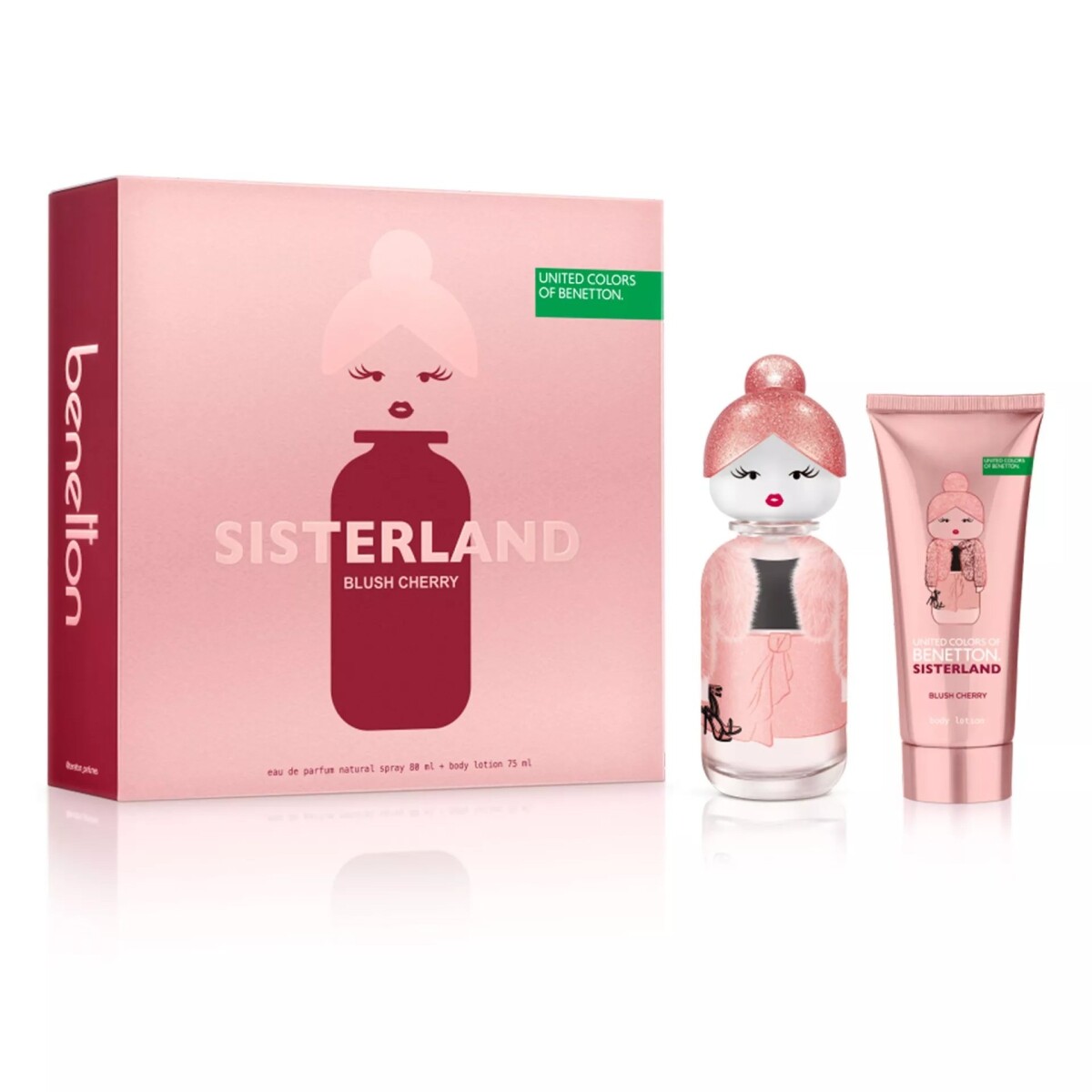 Benetton Estuche de Regalo Sisterland Blush Cherry - Eau de Parfum 80ml + Body Lotion 75ml - Femenino 