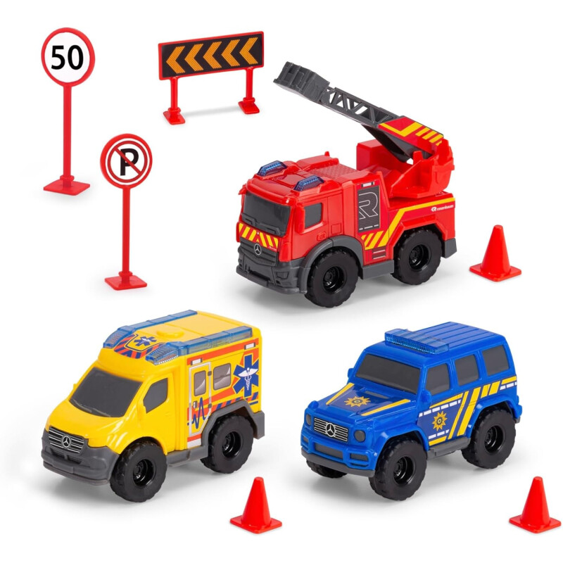 Dickie Toys - Estación de rescate Micro SOS con 3 coches de juguete Mercedes-Benz Dickie Toys - Estación de rescate Micro SOS con 3 coches de juguete Mercedes-Benz