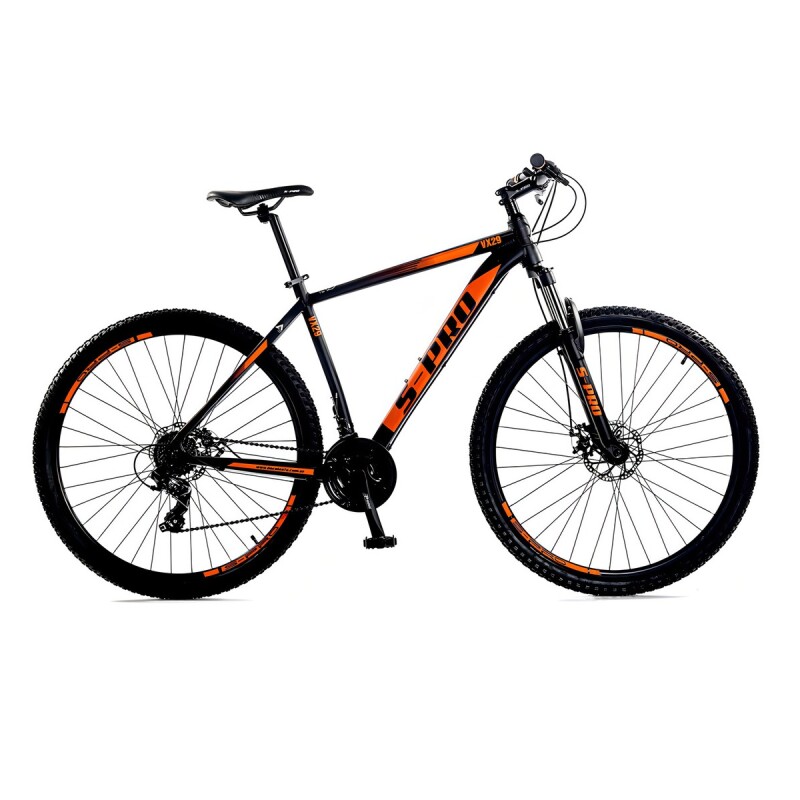 Mountain bike S-Pro VX R29 color negro mate/naranja Mountain Bike S-pro Vx R29 Color Negro Mate/naranja