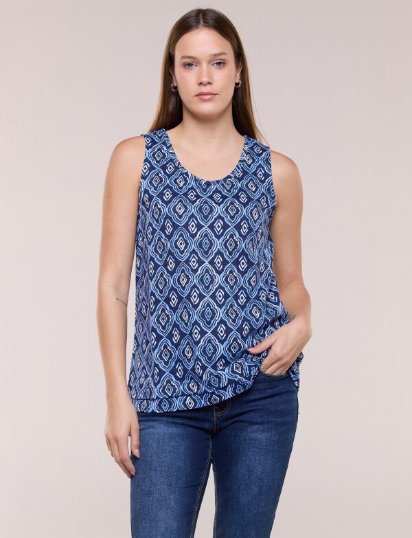 Blusa Estampad0 Geométrica AZUL/MULTI