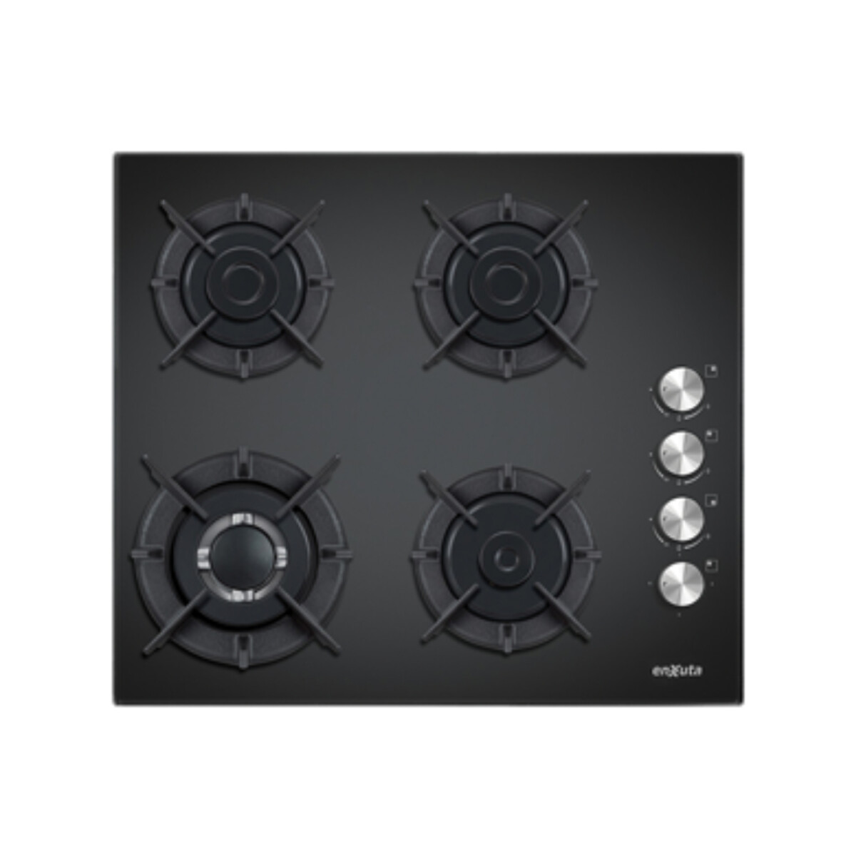 Anafe de Empotrar enxuta con 4 Hornallas a Gas con Hierro Fundido - Negro 