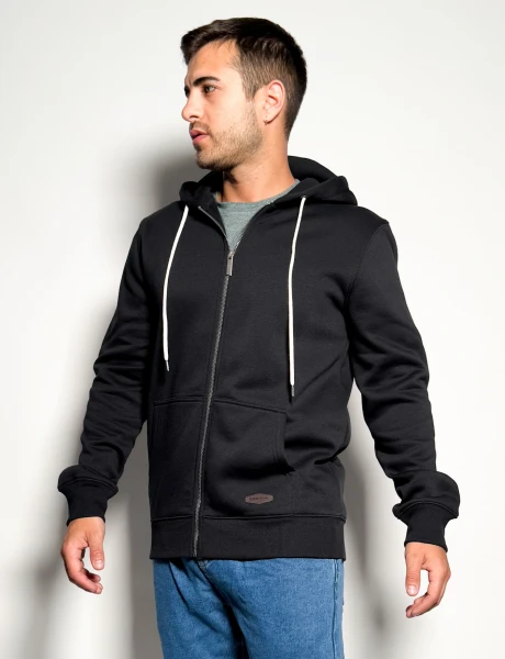 Campera de felpa con capucha Anantol Negro