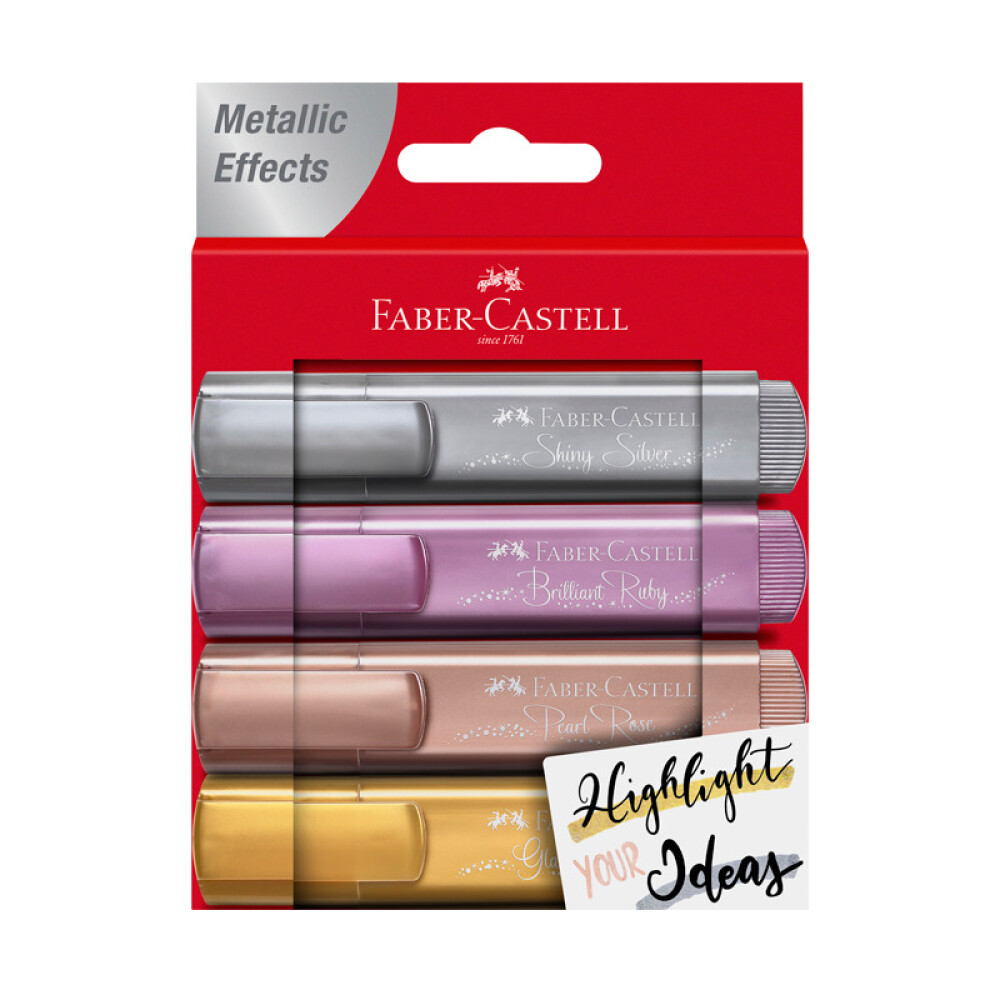 Resaltador Grueso Metalizado x4 Faber-Castell #Resaltador Grueso Faber-Castell Metalizado X 4