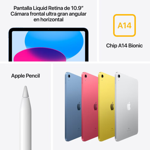 Apple iPad 10.9" 10 Gen Wi-Fi 64GB Plata