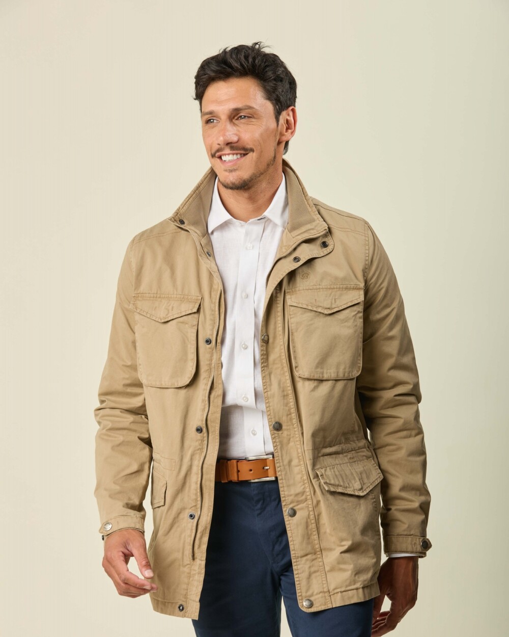 Campera Safari Algodón Beige