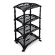 Organizador De Cocina Frutero Baño 4 Estantes Plástico Negro