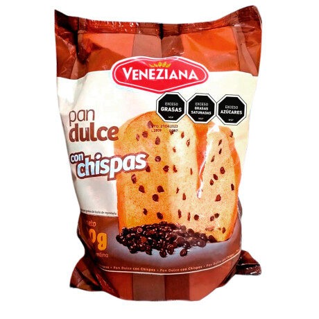 PAN DULCE CON CHISPAS DE CHOCOLATE VENECIANA 400 grs PAN DULCE CON CHISPAS DE CHOCOLATE VENECIANA 400 grs