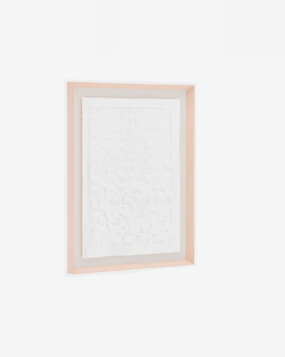 Cuadro Kut de papel maché blanco 90 x 70 cm 