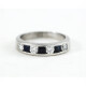 Anillo Medio Sin Fin Oro Blanco 18K Con Brillantes Y Zafiros Anillo Medio Sin Fin Oro Blanco 18K Con Brillantes Y Zafiros