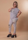 Pantalón de lycra italiano visón