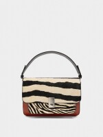 Bolso De Hombro Con Detalles De Piel burdeos