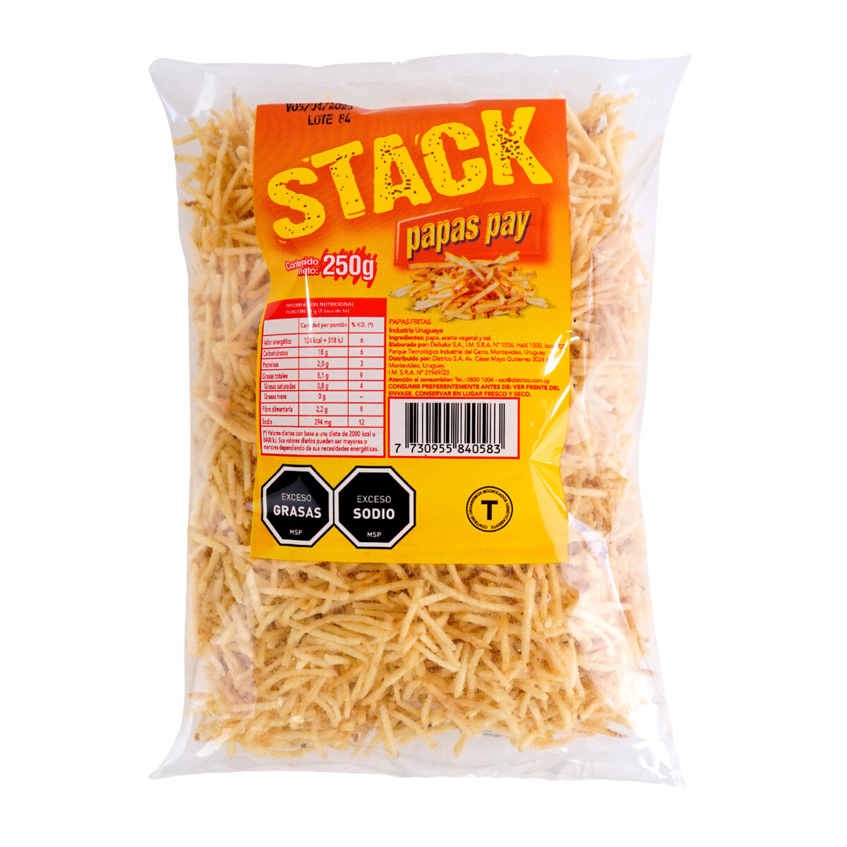 Snack papas Stack 250g pay 