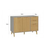 BAJO MESADA LINEA WOOD GRIS