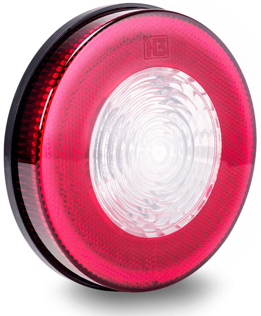 FAROL - TRAS LED REDONDO ROJO BLANCO 125MM H3 COMPONENTES
