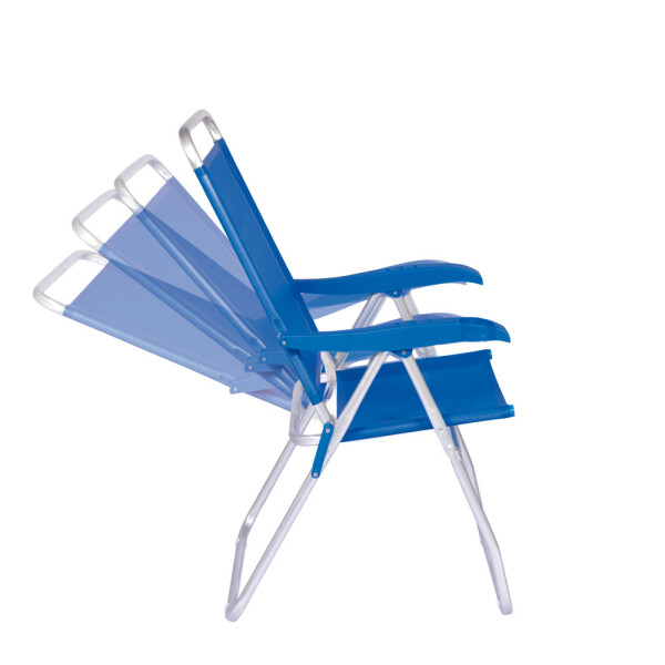 SILLA RECLINABLE 4 POSICIONES ALUMINIO BOREAL AZUL