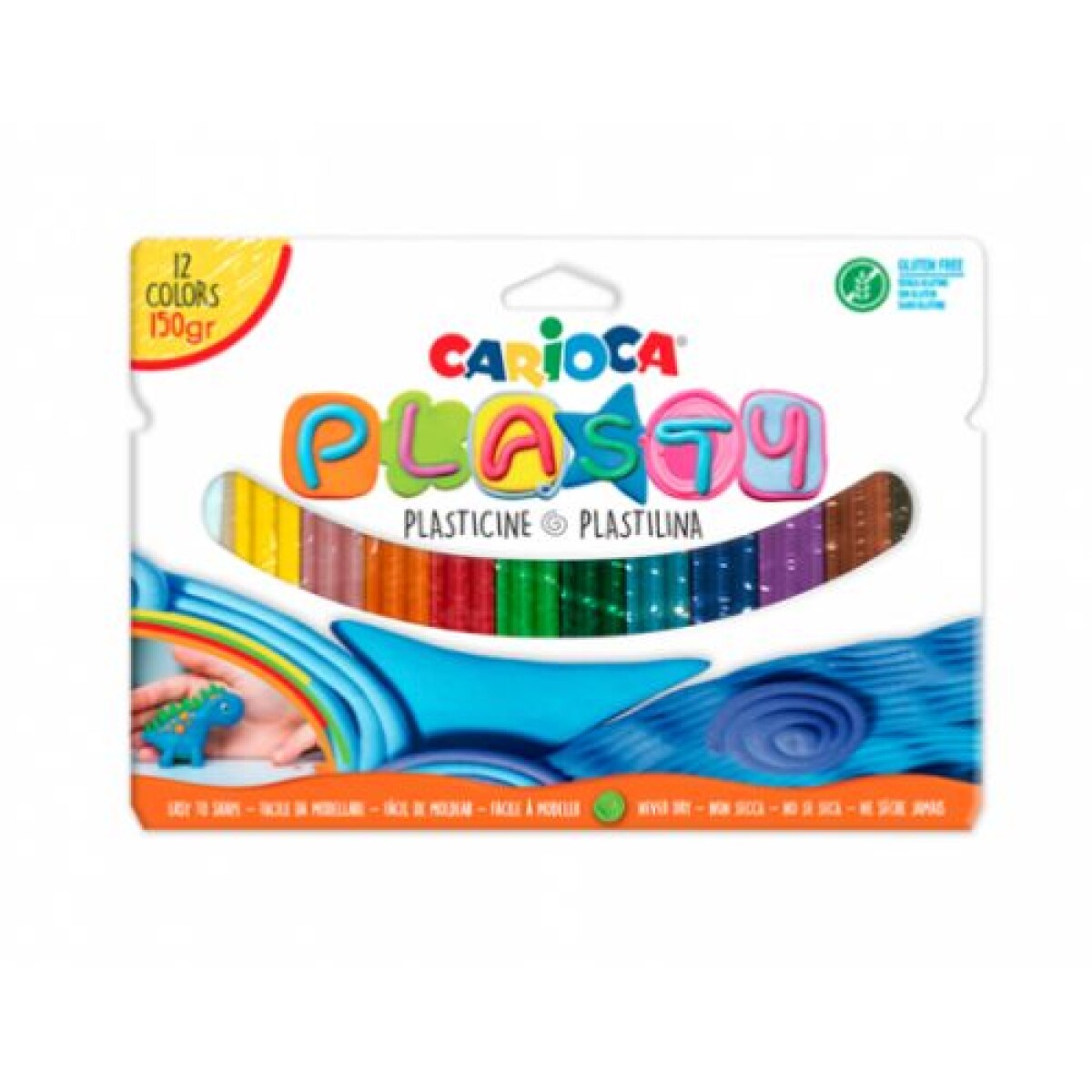 Plasticina carioca x12 barras de colores 150g - Plasticina Carioca X12 Barras De Colores 150g 