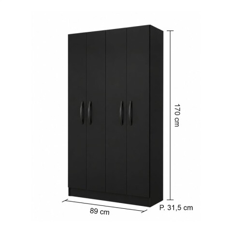 Mueble Multiusos Organizador Ropero de 10 Estantes con 4 Puertas - 170x 89 x 31,5 cm - Negro Mueble Multiusos Organizador Ropero de 10 Estantes con 4 Puertas - 170x 89 x 31,5 cm - Negro